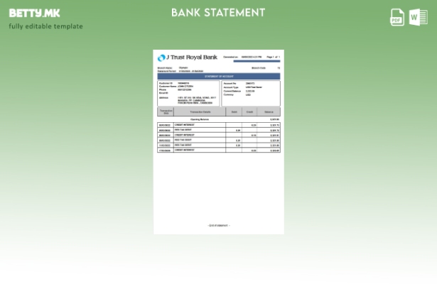 Модерен стил Камбоџа J Trust Royal Шаблон за извод од банка